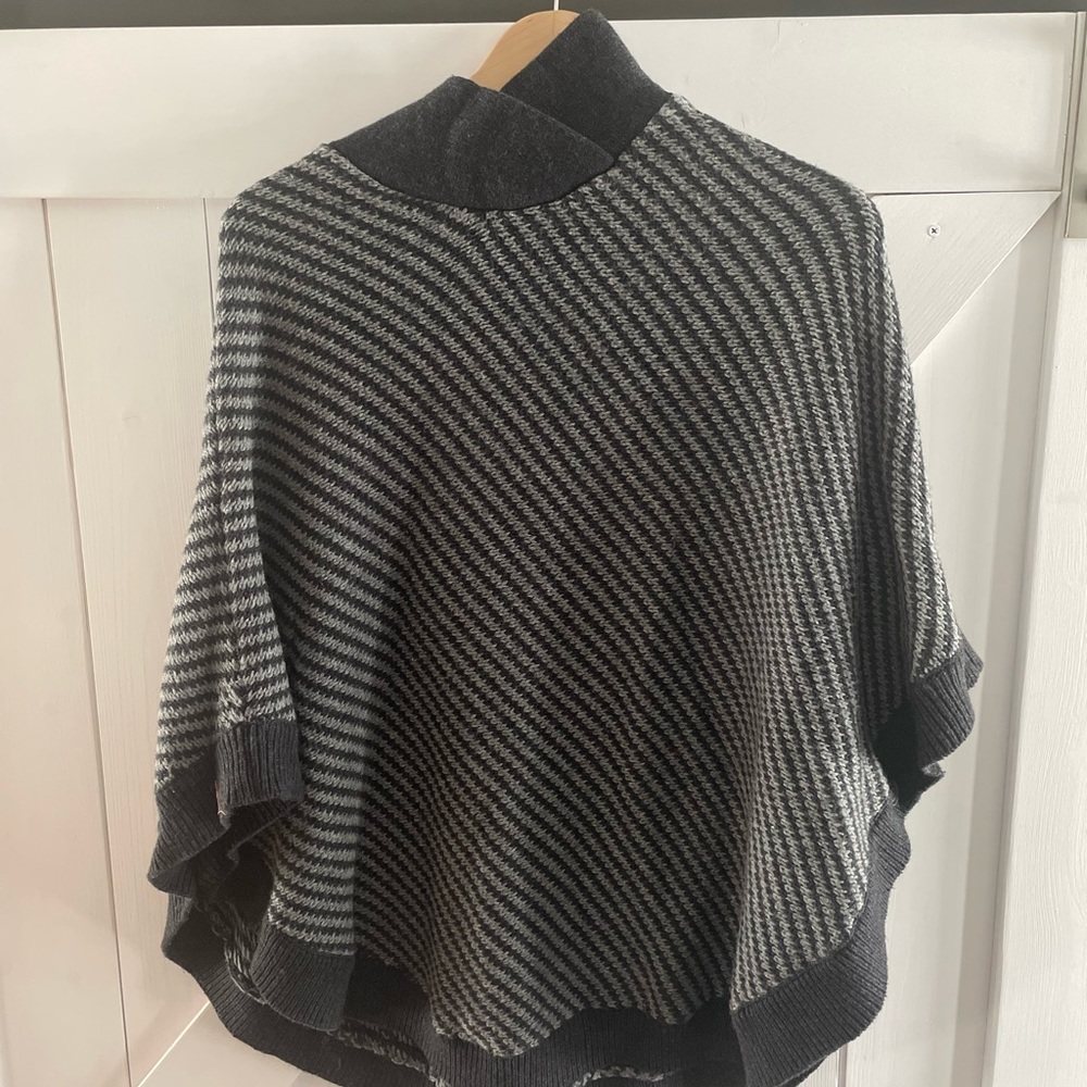 Gray Wool poncho